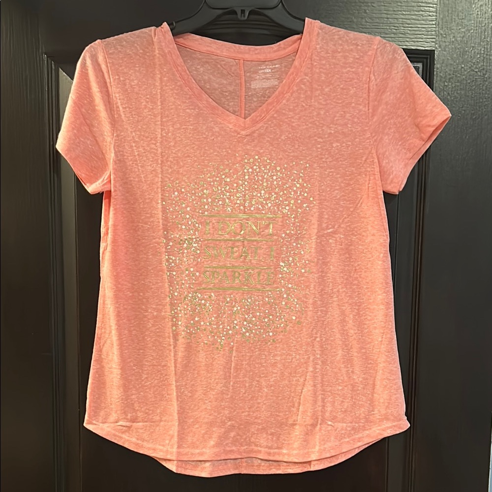 TEK GEAR Pink Fitted Short Sleeve T-Shirt Size Medium